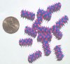 1 15x6mm Blue & Hot Pink Silicone Tube Bead